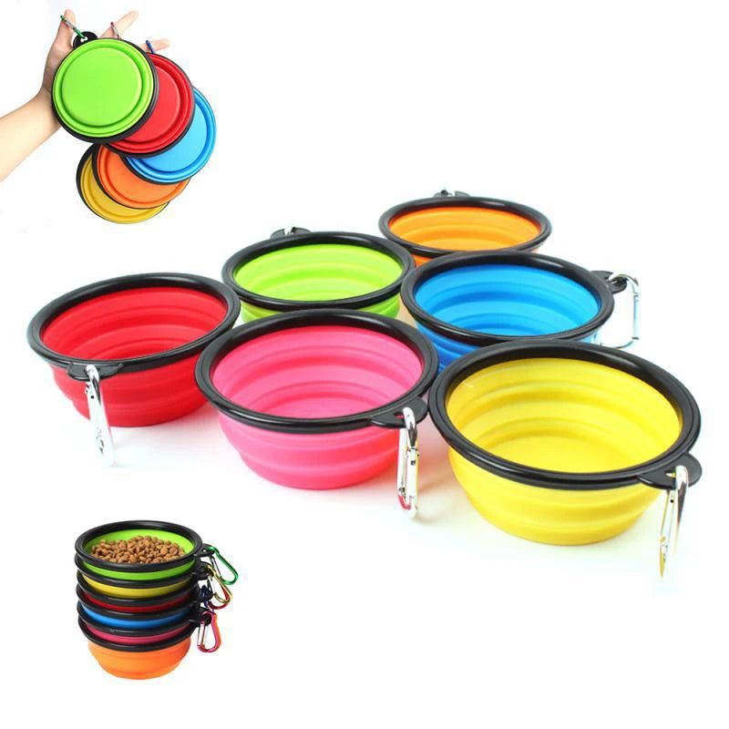 K9 Fold Small (350ML)-Large (1000ML) Collapsible Dog bowl for travel or home, can also be used as a frisbee.