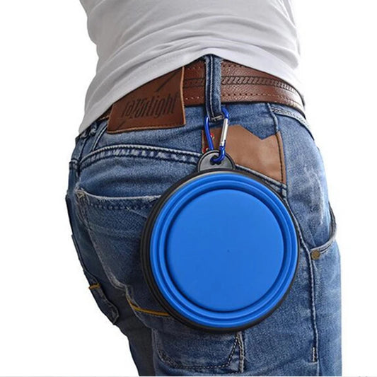 K9 Fold Small (350ML)-Large (1000ML) Collapsible Dog bowl for travel or home, can also be used as a frisbee.